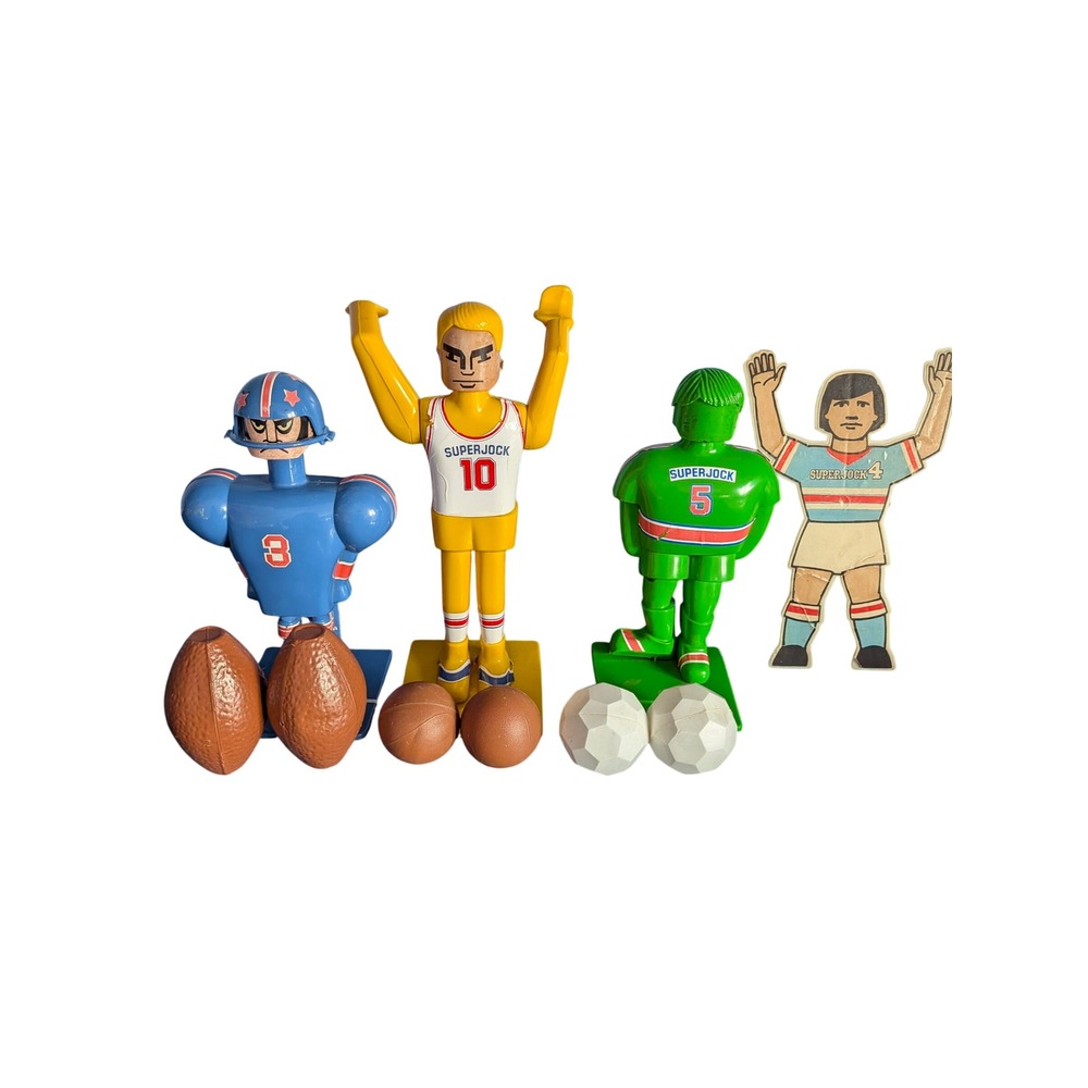 Vintage Schaper Superjock Action Figure Lot Football Basketball Soccer 1970s